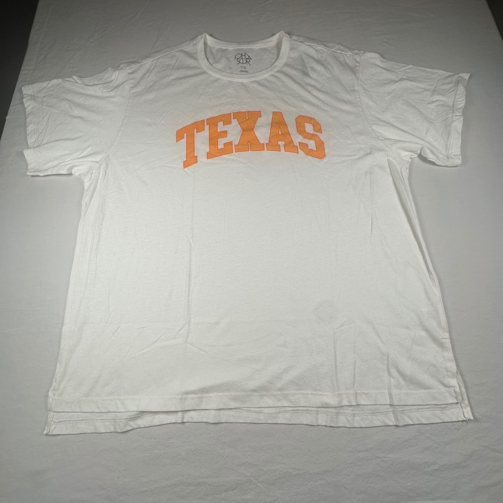 Chaser Texas Graphic T-Shirt Starry White Orange Oversized Tee One Size NWT